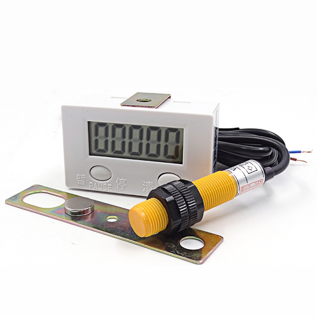 Stansetæller 5- cifret elektronisk tæller fjernbetjeninger magnetiske sensorer 5- cifret display 0-99999 lcd digital industriel tæller