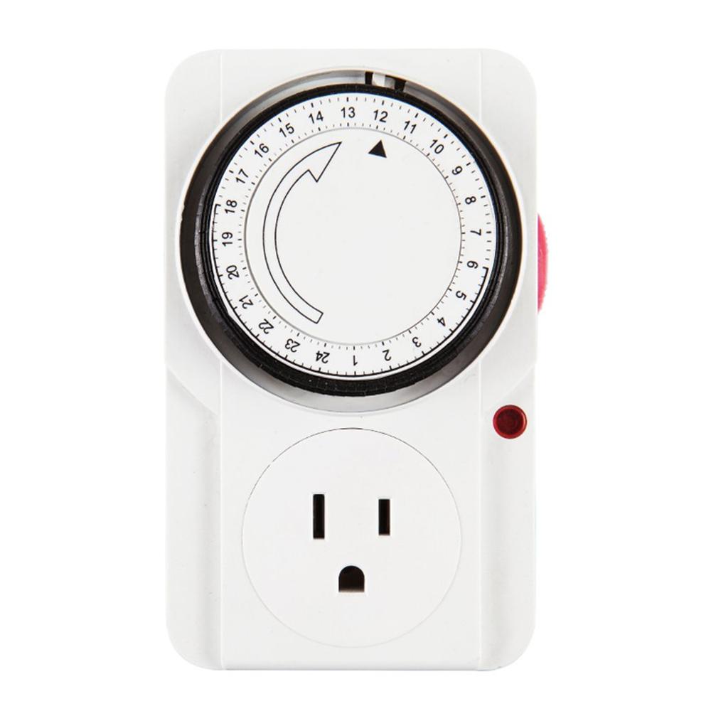 Mechanical Timing Socket 24 Hour Programmable Timer Switch Universal Socket Mechanical Timer Household Time Control Socket: US