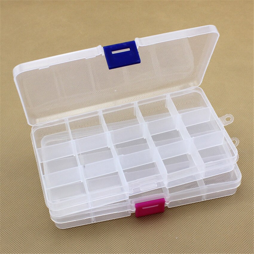 1Pc 15 Slots Milieuvriendelijke Plastic Vierkante Huishouden Opbergdoos Case Oorbel Sieraden Container Thuis Organisator Kleurrijke Doos