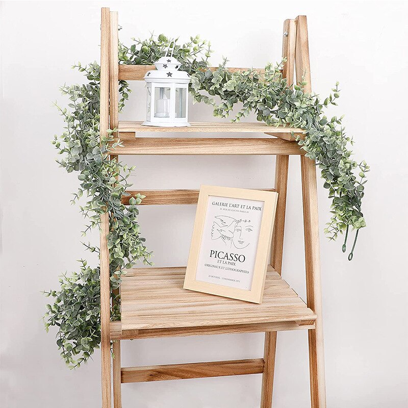 3PC Artificial Eucalyptus Garland, Faux Vines Greenery Garland Wedding Backdrop Arch Hanging Plant