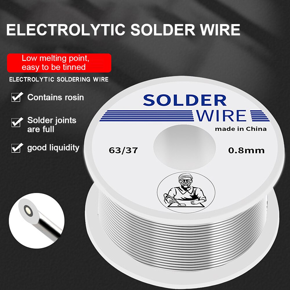 Loddetråd 1.0mm/0.8mm/0.6mm tin bly tintråd smelteharpikskerne lodde loddetråd rulle no-clean blysvejsetråd