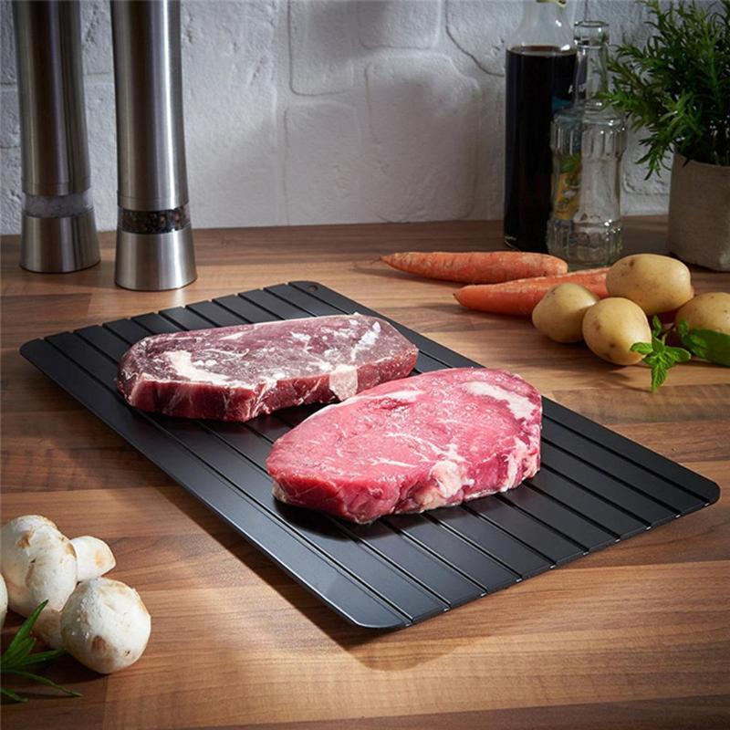 Aluminum Fast Defrosting Tray Thaw Food Meat Thawing Fruit Sea Fish Quick Defrosting Plate Board Tray Kitchen Gadget Tool