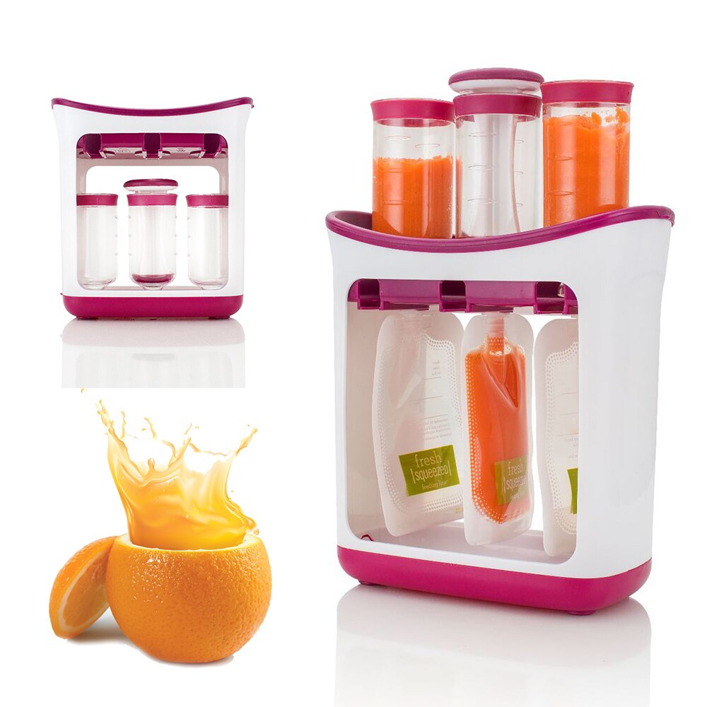 Baby Food Container Kids Fruit Puree Packing Machine Children Fresh Squeezed Fruit Juice Station Toddler Food Mashing Station