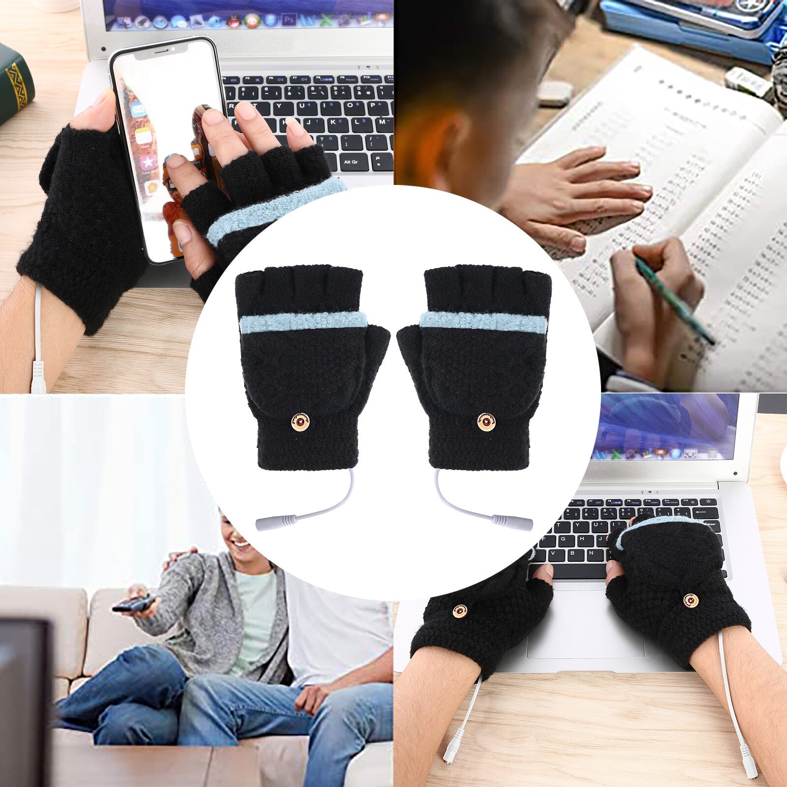 Usb Elektrische Heatingglove Warme Handschoen Winter Handt Warmer Heater Voor Handen Voet Warmer Calentador De Manos