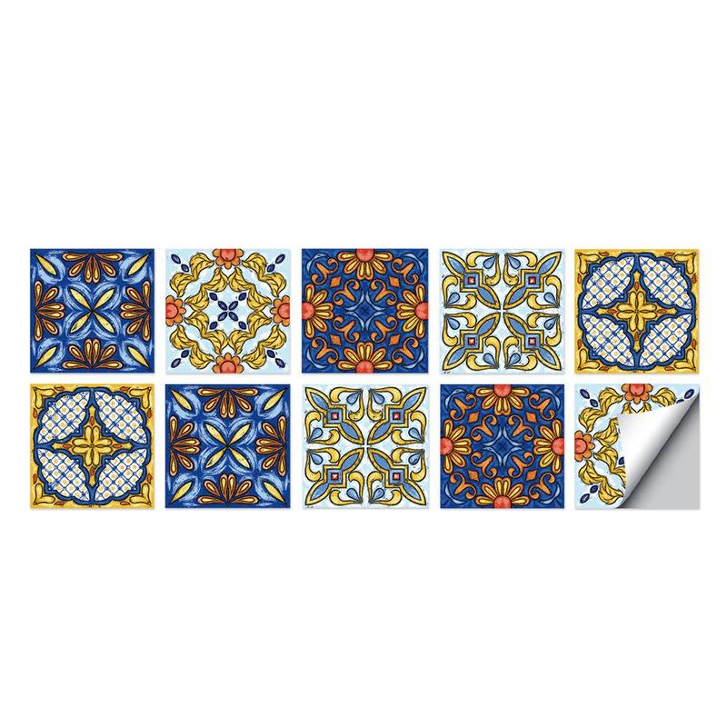 15*15cm keuken olie- en waterdicht badkamer sticker trap stereo meubel sticker keramische tegel sticker decoratie wa  h6 m 1: C