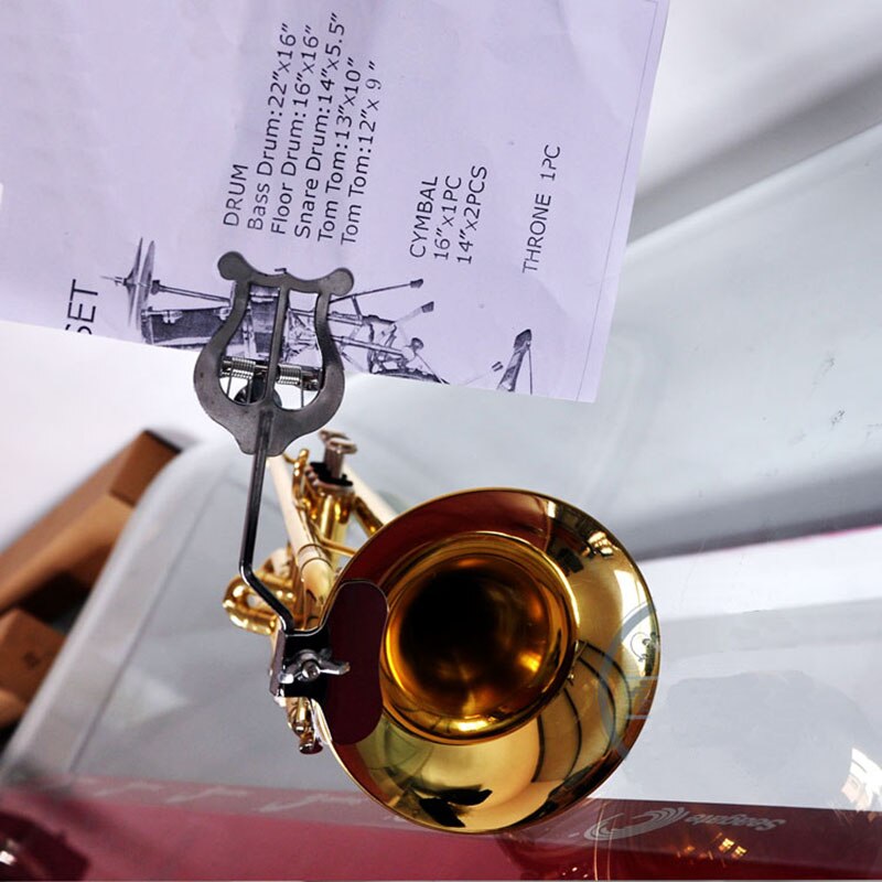 Trompet trombonemusik klip rustfrit stål stativ fastspænding holder tilbehør