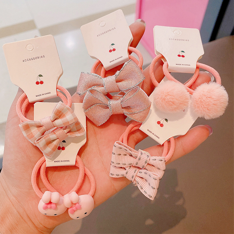 Ensemble d'élastiques à cheveux pour bébé fille, 10 pièces, bandeau en caoutchouc, couvre-chef de dessin animé, accessoires pour cheveux