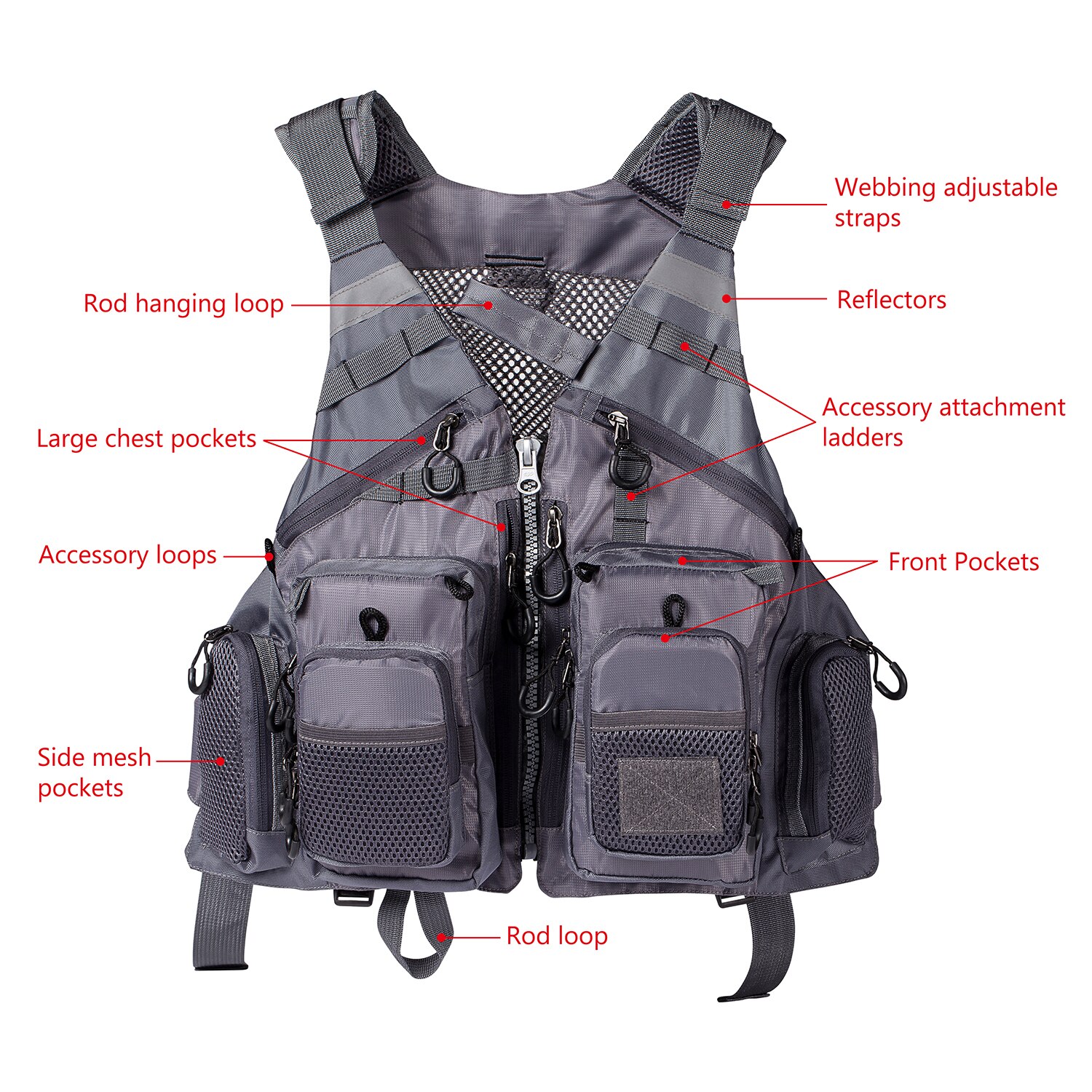 Bassdash Adjustable Fishing Vest