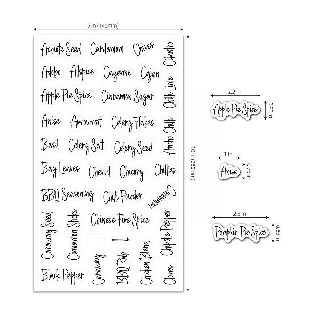 8pcs/set Labels Transparent Waterproof Pantry Stickers Adhesive Label Self Sticker Labels Jam Pantry Stickers Jar Food Seas T2O6