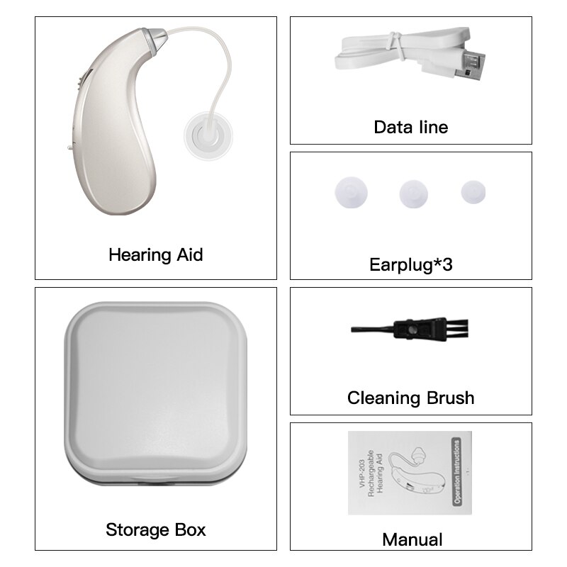 Ear Hearing Aids Rechargeable Sound Amplifier Digital Hearing Aid Wireless Headphones audifonos para sordera