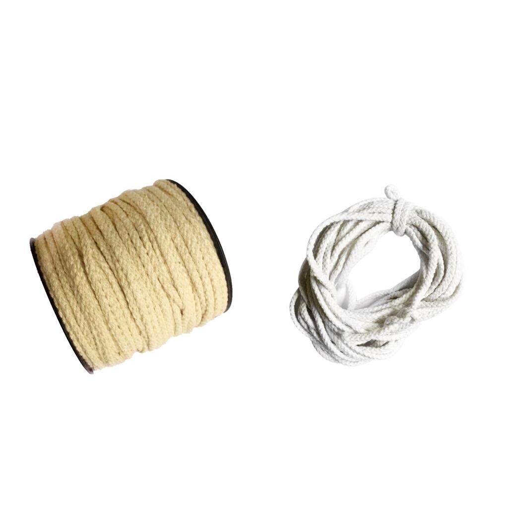 2pcs 100% COTTON PIPING CORD ROPE UPHOLSTERY CUSHIONS EDGING TRIMMING CRAFT 10mx5mm Bleached White & 50mx4mm Natural White Rope