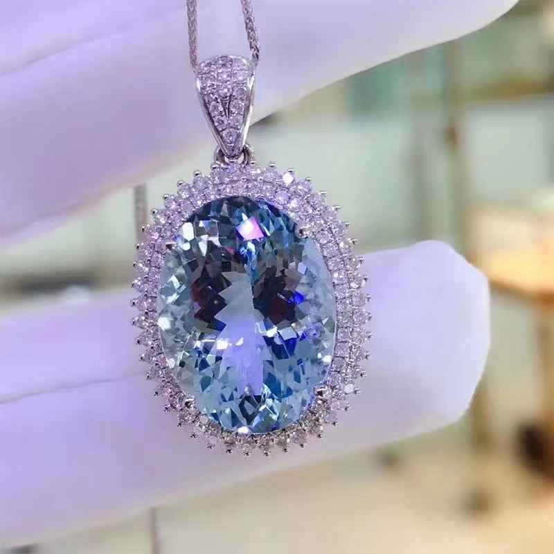 KJJEAXCMY feine schmuck natürliche blaue topas 925 Sterling silber frauen anhänger halskette kette unterstützung Prüfung