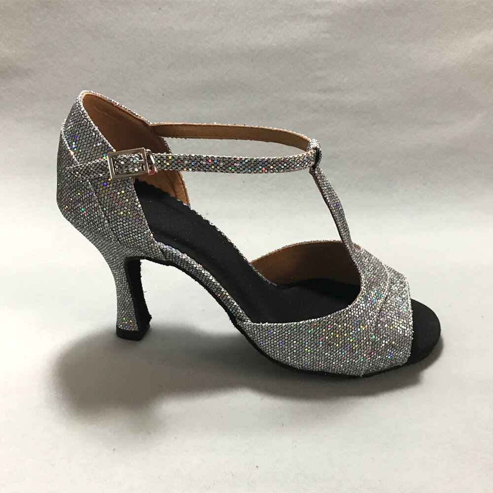 8.5cm hæle latinske dansesko til kvinder salsa sko øve sko komfortable latin sko  ms6239sg lav hæl høj hæl tilgængelig