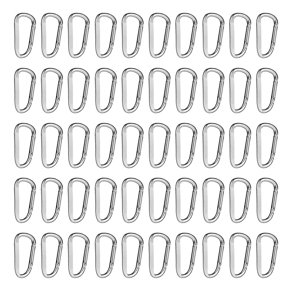 100Pcs/50 Stuks D Vormige Aluminium Legering Karabijnhaak Sleutelhanger Kampeeruitrusting Rugzak Gesp Klimmen Haak