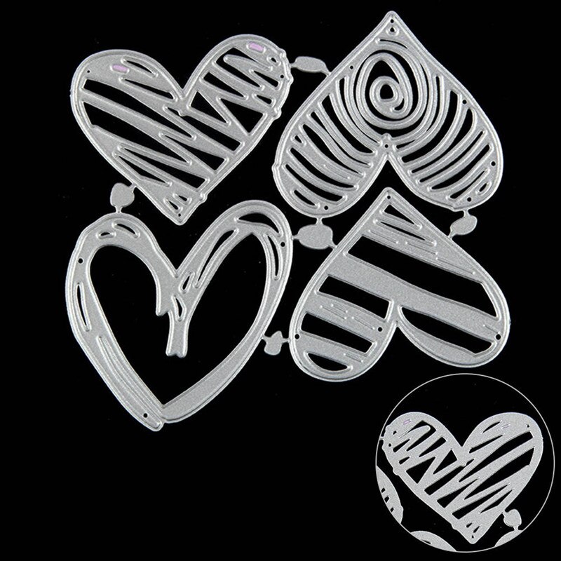 4 kpl/setti metallinleikkausmuotit rakkaussydän askartelu rusetti scrapbooking albumi tee itse paperikortti askartelu kohokuviointi leikkaukset