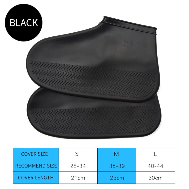 Couverture de pluie pour chaussures, caoutchouc imperméable antidérapant, bottes imperméables, semelles intérieures en Silicone réutilisables, chaussures de voyage: B-high quality / l