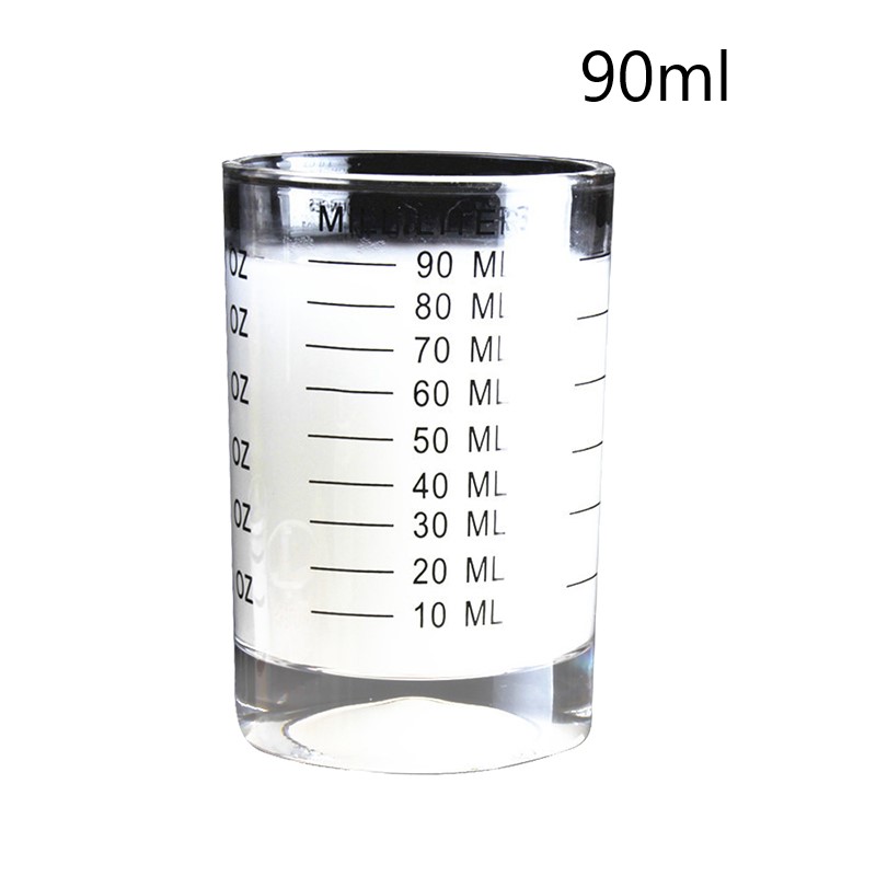 Scale Glass Small Measuring Cups Cocktail Ounce Round Espresso Bar Drinker Milk Tea Tool Kitchen Metering Household: 90ML