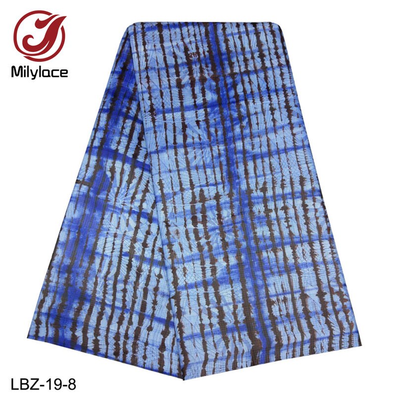 Latest Plaid Tie-dye Bazin Cotton Fabric African Style Cotton Fabric for Daily Clothing LBZ-19: LBZ-19-8