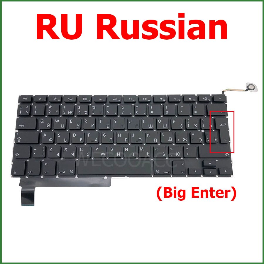 Laptop nowa klawiatura A1286 dla Macbook Pro 15 &quot;A1286 wymiana klawiatury UK US FR ES PT RU DE CH HU układ 2009 2010 2011 2012: orange
