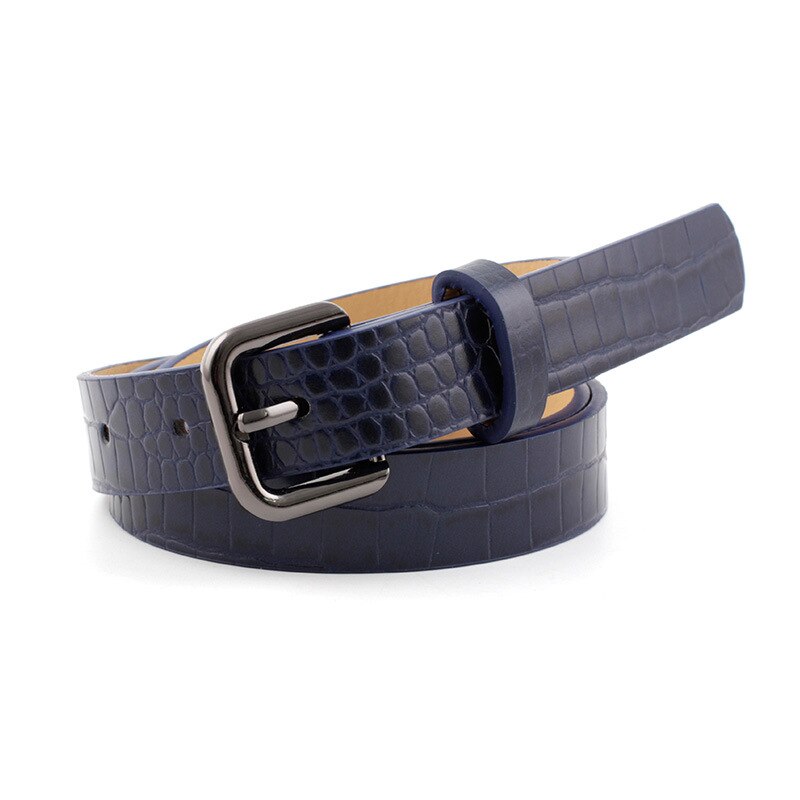 Eidechse haut Schlangen muster PU Leder gürtel frauen Stein textur pin schnalle Gürtel bund für jeans kleid p84: C