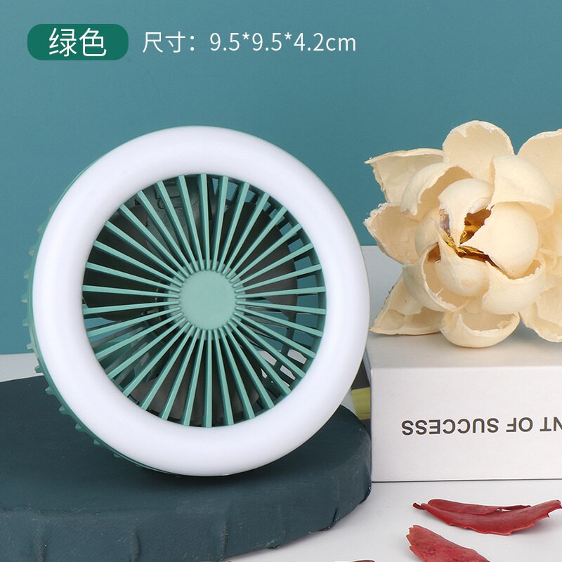 Przenośna klamra górska składany wentylator z diodą doprowadziło lampka nocna z USB ładowarka biurkowa mały wentylator kieszonkowy ścienny montaż sufitowy wentylator: zielony