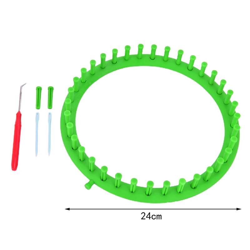4 rozmiary okrągłe krosna zestaw narzędzi DIY plastikowe okrągłe kółko kreatywny kapelusz sweter wełniany zestaw narzędzi tkackich robić samodzielnego narzędzia dziewiarskie: żółte światło