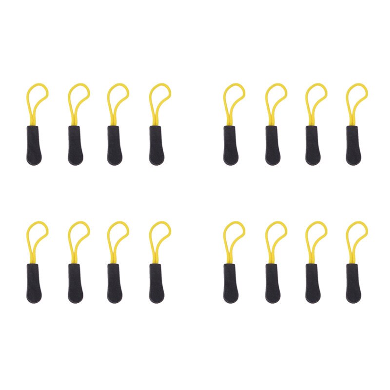 Rits Gebroken Gesp Pull Puller Clip Tag Fixer Zip Cord End Fit Touw Rugzak Reizen Koffer Kleren Tent Tab Vervanging tas: Yellow Black