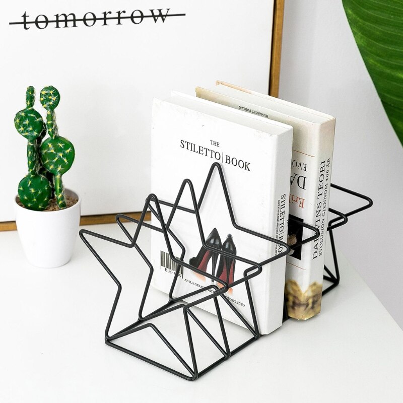 Nordic Simple Bookend Book Stand Support Desktop Storage Rack Bookshelf Holder PXPA