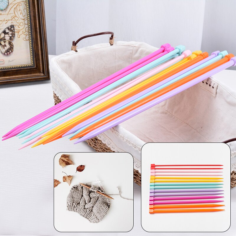 2pcs 25cm Knitting Needles 4.0mm-10.0mm Single Point Yarn Weave Knitting Needles Hook For Scarf Sweater Clothes Tools