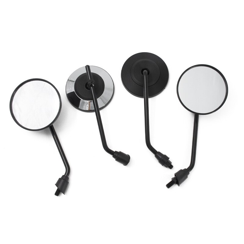 2 stücke Universal Retro Einstellbare Matte Schwarz Silber Runde Motorrad Rückspiegel Flache Spiegel Roller E-Bike Rückseite Spiegel