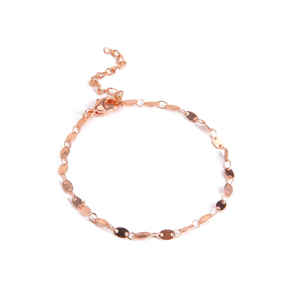 Skyrim Bohemian Gold Color Leg Ankle Bracelet for Women Girls Adjustable Trendy Beach Anklet Jewelry Best Friends: Rose Gold Color