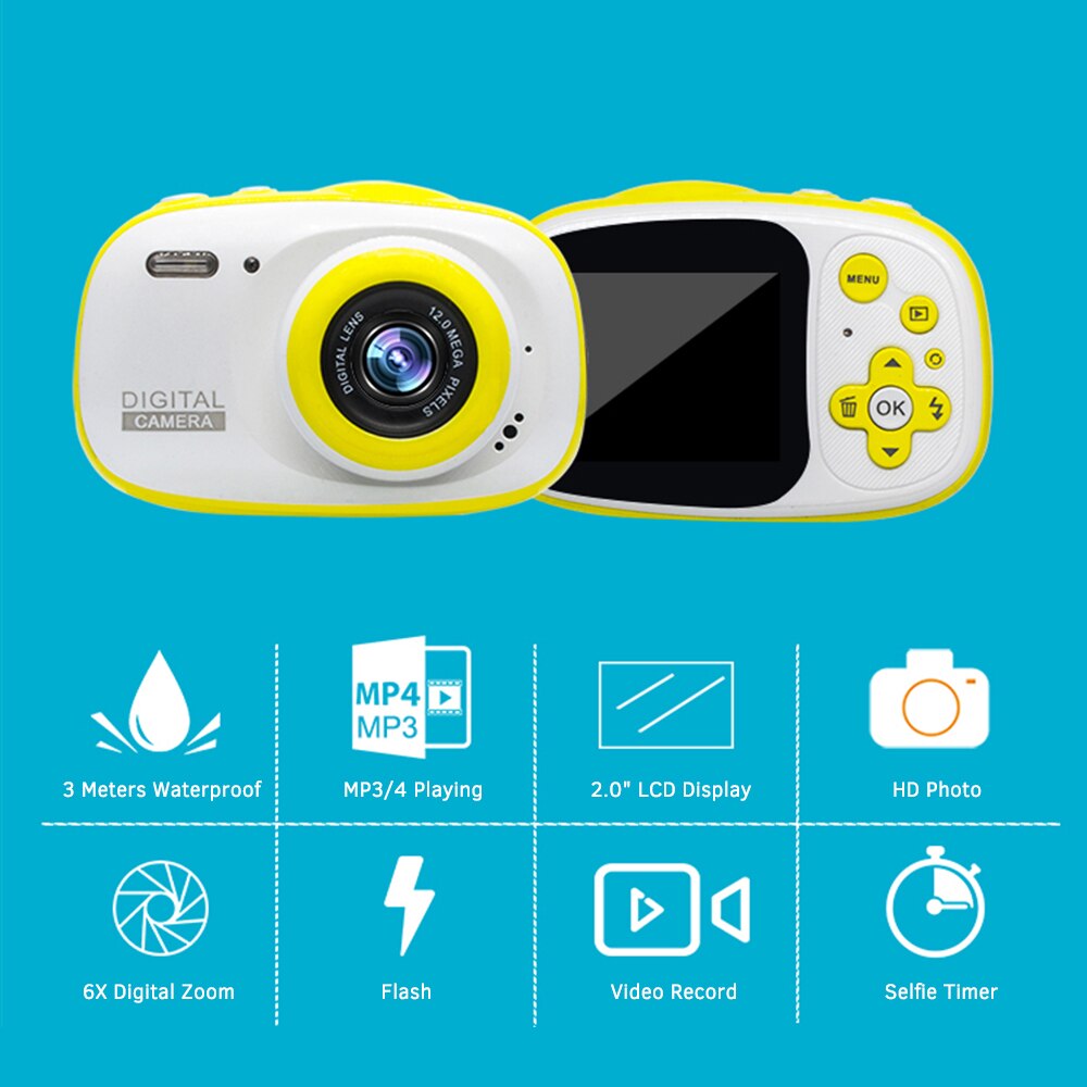 Mini Kids Digitale Camera Lcd Display 3 Meter Waterdicht Ingebouwde Oplaadbare Lithium Batterij Verjaardag Festival Voor Kids