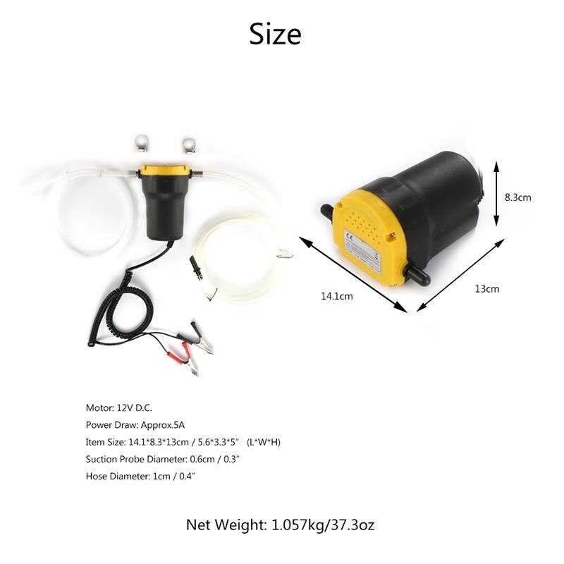 12V 60W Oil/crude oil Fluid Sump Extractor Scavenge Exchange Transfer Pump Suction Transfer Pump Tubes for Auto Car Boat Motor
