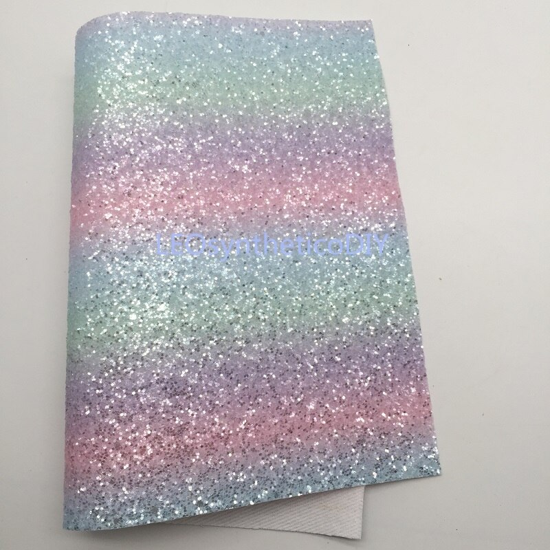 1pc feuilles de tissu pailleté 21 x 29cm , cuir pailleté cristal arc-en-ciel pour faire des nœuds leosyntheticodiy  t477a