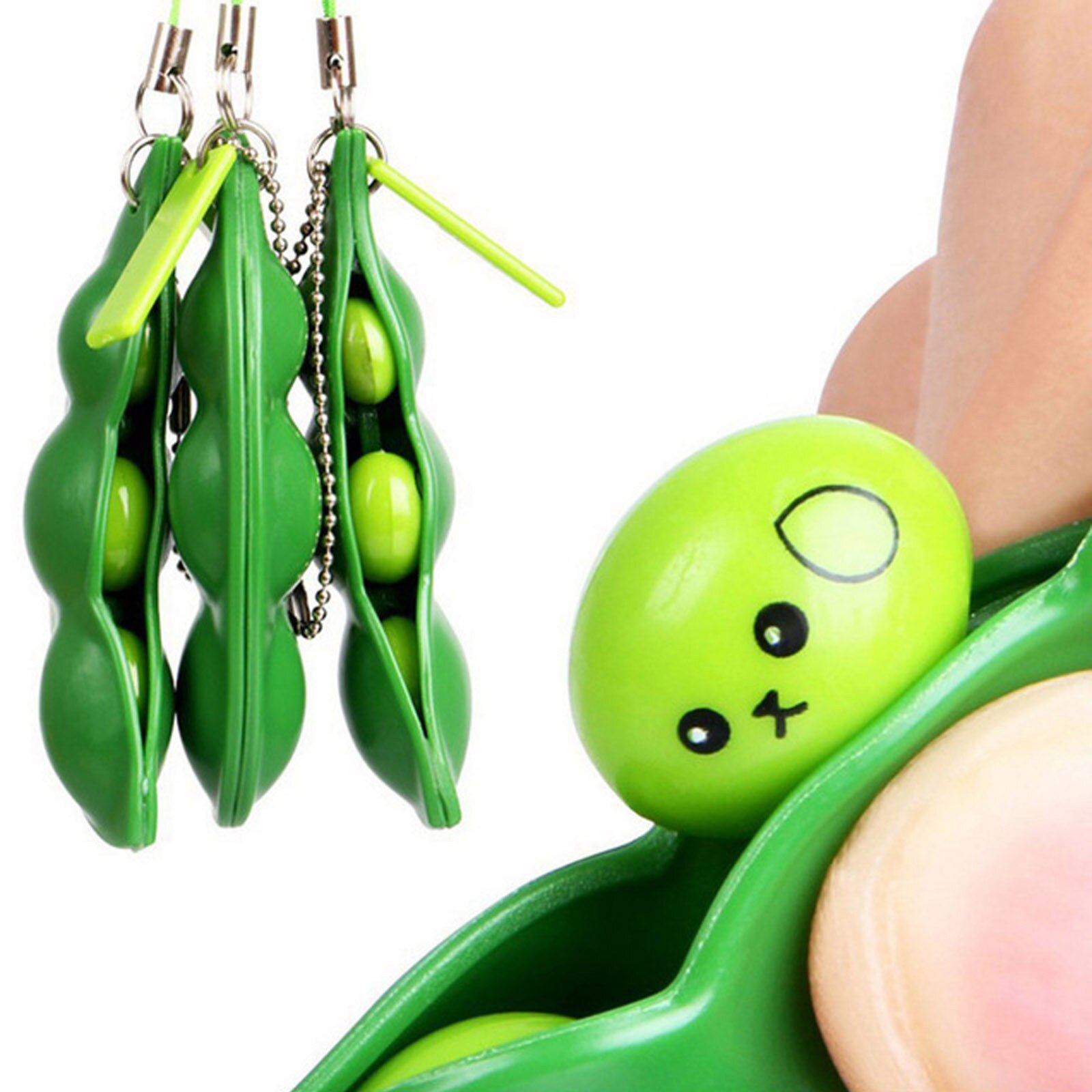 Spaß Bohnen Spielzeug Anhänger Stressball Lustige Spielereien Ausdruck Kette Schlüssel Anhänger Ornament Stressabbau Dekompression Spielzeug