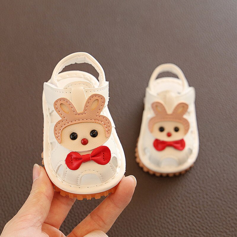 Sandalias de verano para niñas de 0 a 1 o 2 años, zapatos suaves con suela de tendón para niños, sandalias bonitas para niños, zapatos informales de niño: white / 5,5
