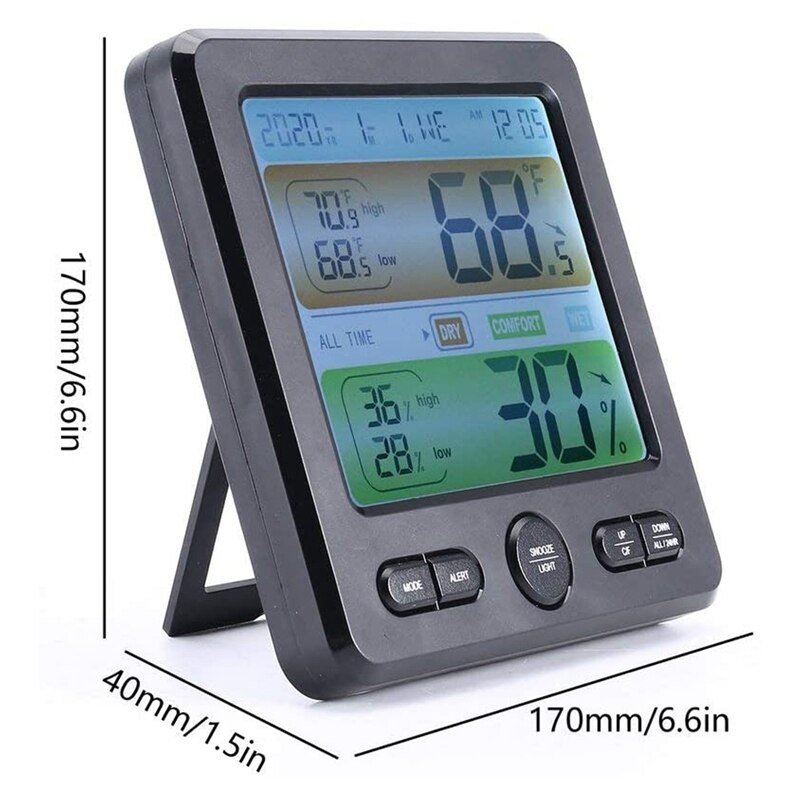 Hygrometer Indoor Thermometer, Desktop Digital Thermometer with Temperature and Humidity Monitor for Wine Cellar