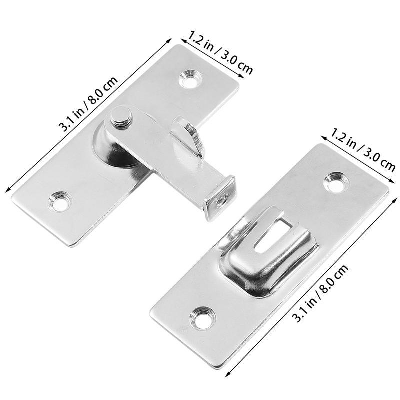 XINQIK Schuifdeurslot 90 graden deurvergrendeling kamer deur grendel slot keuken schuifdeur grendel trekhaak balkon deur bout schuifbout poortvergrendeling (8,1 x 6,2 x 1,8 cm