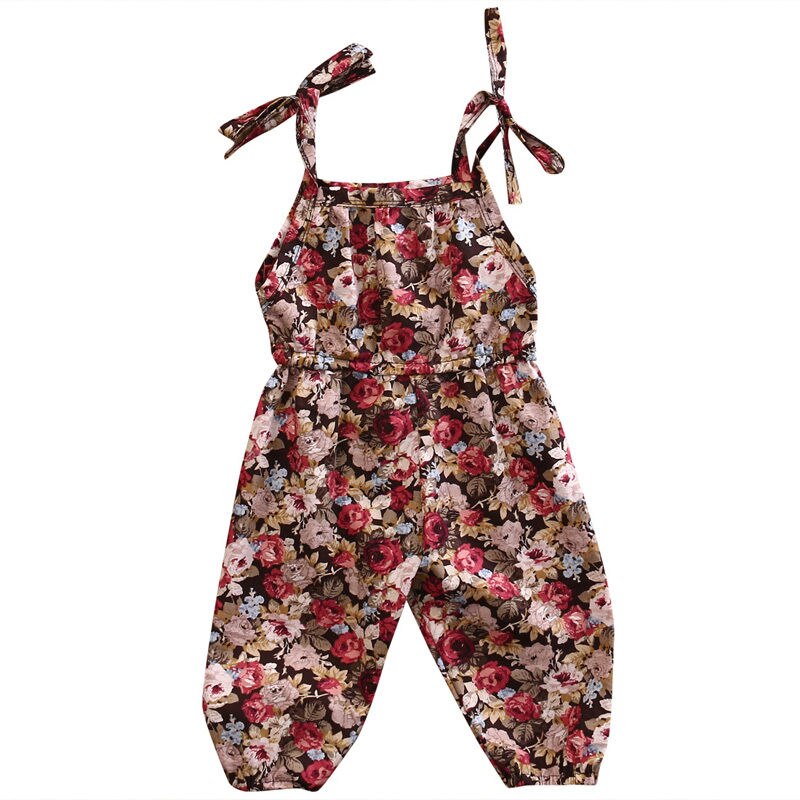 Pudcoco pige tøj spædbarn baby børn pige blomster romper jumpsuit legetøj soldragt tøj: Sort / 18m