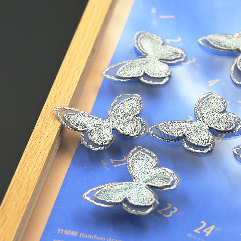 Broderi blonder patch sommerfugl patchwork sy klud klistermærker på tøj diy håndlavet applikation til tøj dekorativ badge