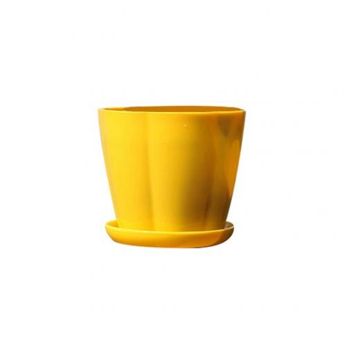 Pumpa form plast imitation porslin blomkruka suckulenta trädgård planter trädgård leveranser: Gult xs