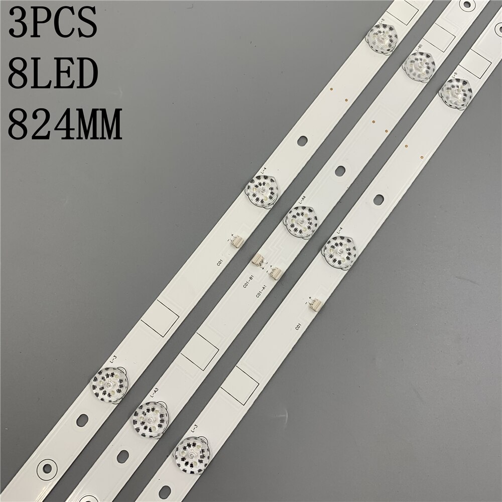 1Set = 3Pcs Led Backlight Strip Lamp Voor Akai 43 Inch Tv JS-D-JP4310-A81EC JS-D-JP4310-B81EC E43DU1000 Mcpcb