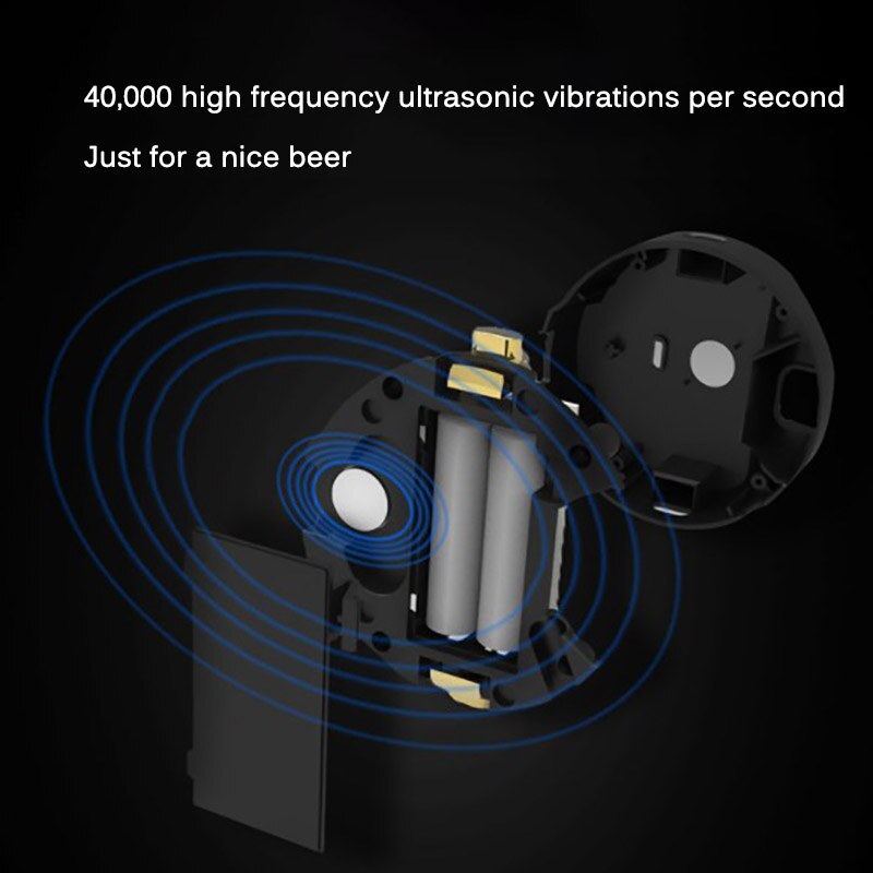 Portable Canned Beer Foamer Foam Maker Bubbler Portable Battery Powered Beer Server ABS Ultrasonic Vibration Washable