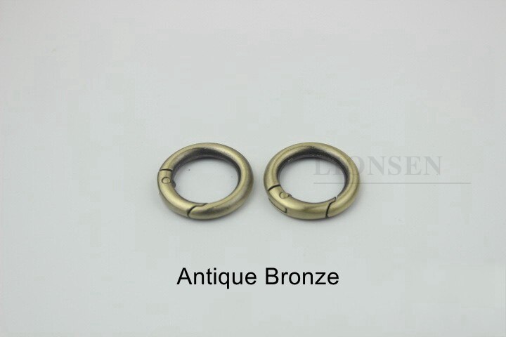 2PCS 20MM Metal Spring Gate O Ring Trigger Clasp Clips Snap Buckle Hook Keychain DIY Bag KeyRing Handbag Hardware Accessories: Antique  Bronze