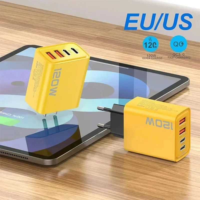4-poorts USB C PD-oplader Snel opladen 3.0 Type C USB-telefoonoplader Muurreizen Snellaadadapter voor mobiele telefoon US EU-stekker