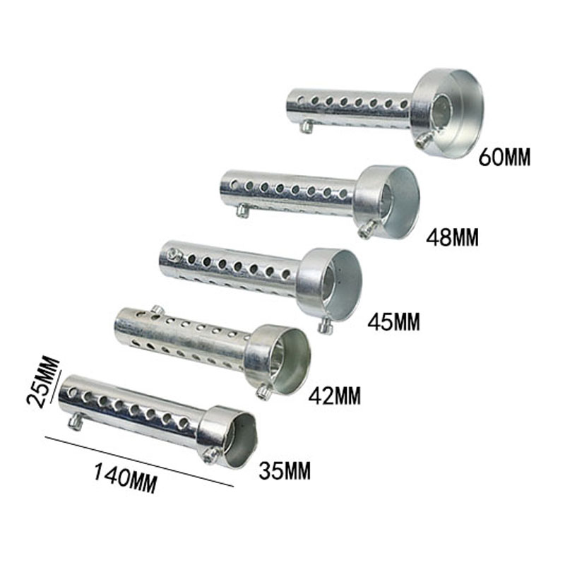 Motorsykkel eksosdemper justerbar db killer sølvmetall støy lyd eliminator 35/42/45/48/60mm for motorsykkel  mf003