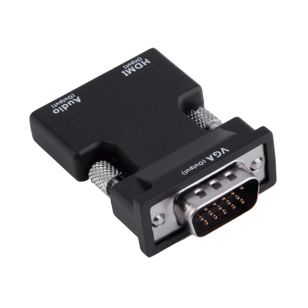 Hdmi Female Naar Vga Male Converter Adapter Ondersteuning 1080P Signaal Bundel 1 Polybag Vga Kabels Multimedia Non-Afgeschermde: Black