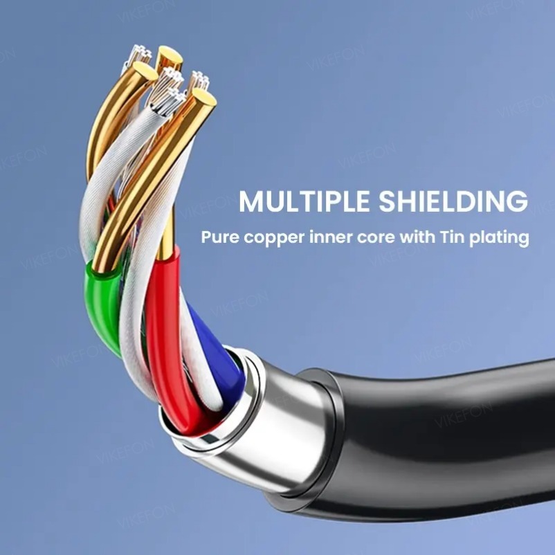 VIKEFON 3,5 mm verlengkabel hoofdtelefoon verlengkabel vergulde aux-kabel audio stereo jack man-vrouw TRS-snoer 1m 5m
