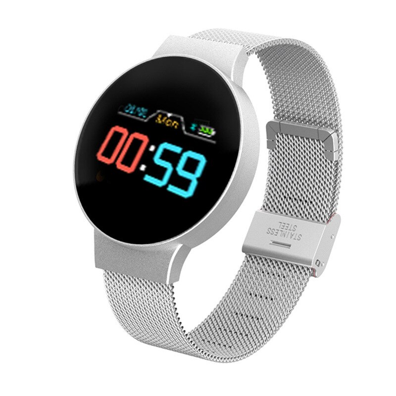 R11 SD Smart Wristband Smart Bracelet Ring Heart Rate Motion Hand Ring Smart Watch Pedometer Blood Pressure Monitor Tracker: silver