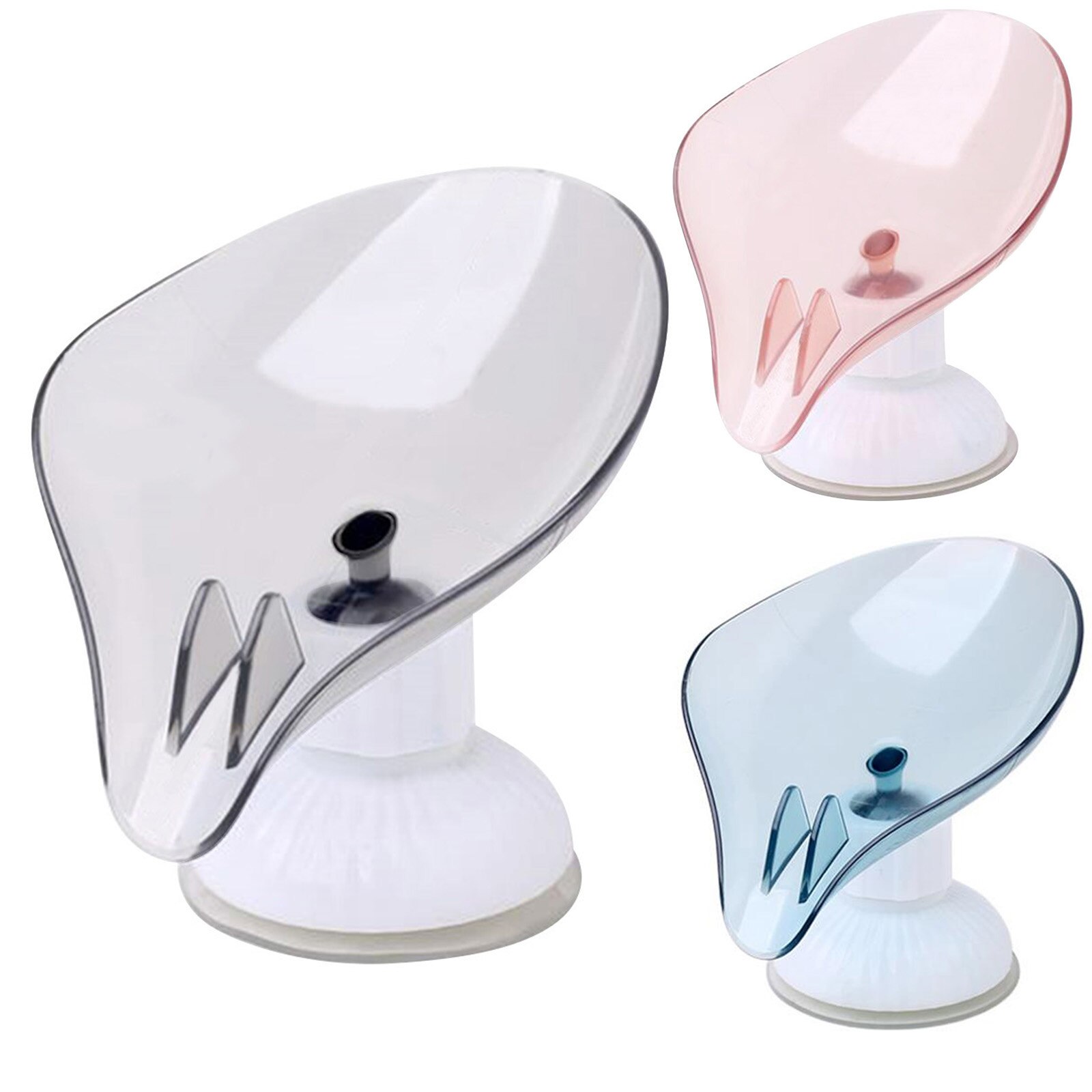 Suction Cup Soap Dish Holder Self-Draining Soap Saver Box Not Punched for Shower Bathroom Kitchen